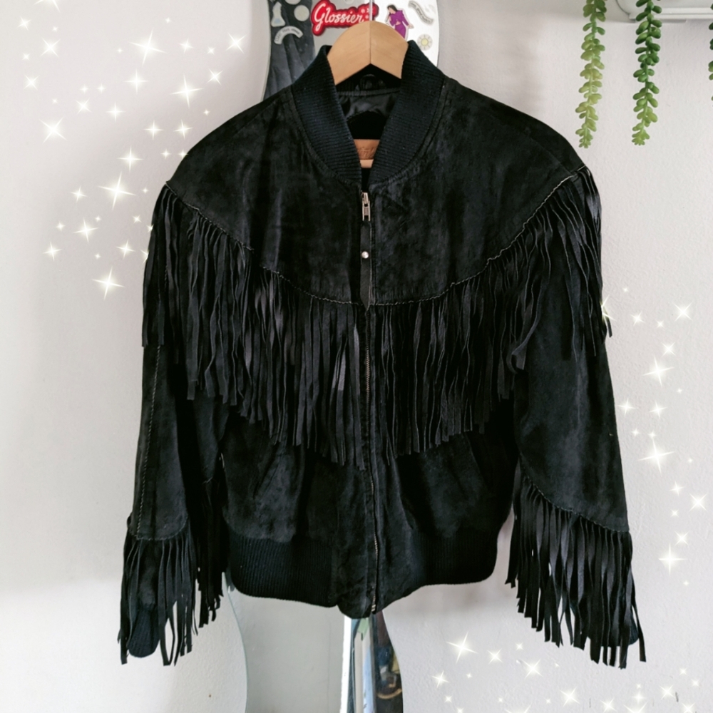 SOLD! Vintage Suede Fringe Jacket